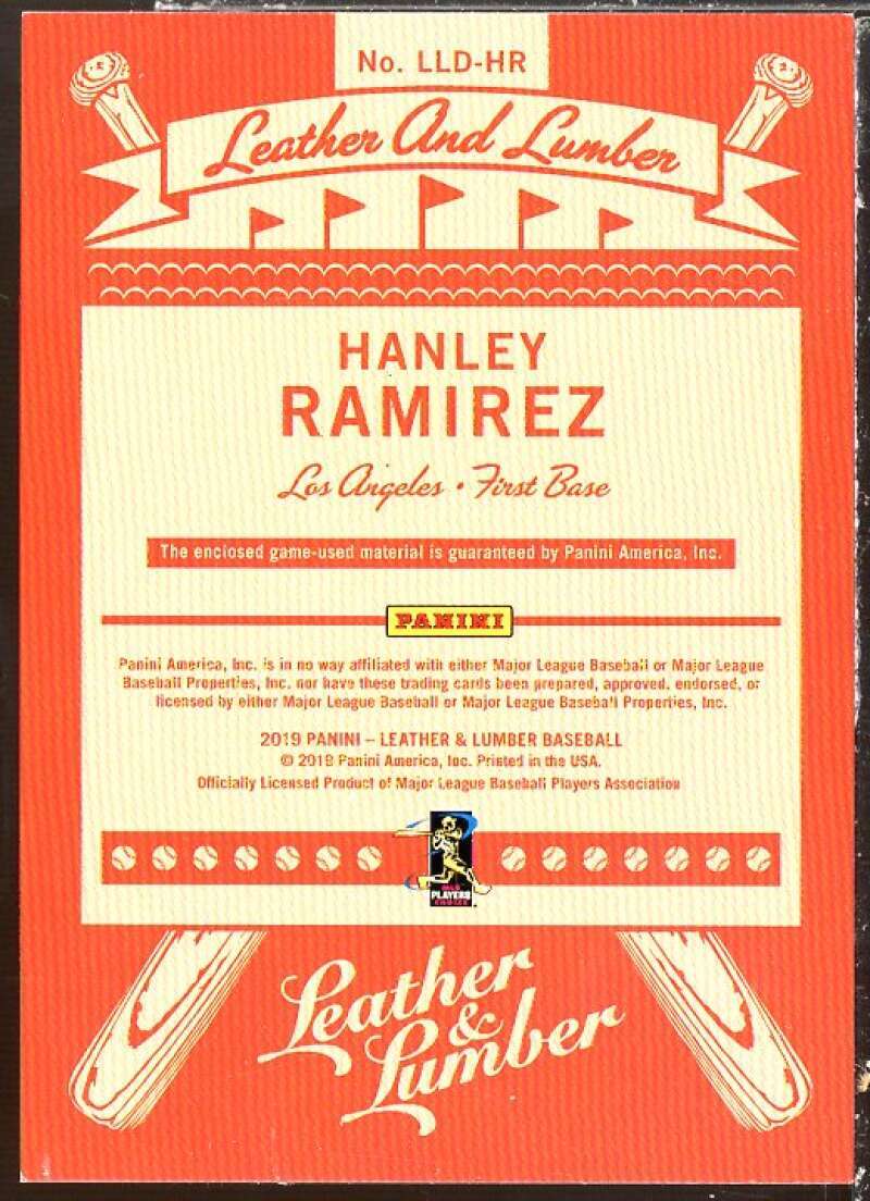 Hanley Ramirez Card 2019 Leather Lumber Leather and Lumber Dual Bat Relics #30 Image 2