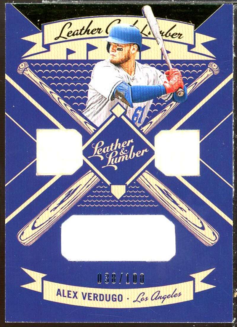 Alex Verdugo Card 2019 Panini Leather Lumber Triple Bat-Jersey Relics Gold #30  Image 1