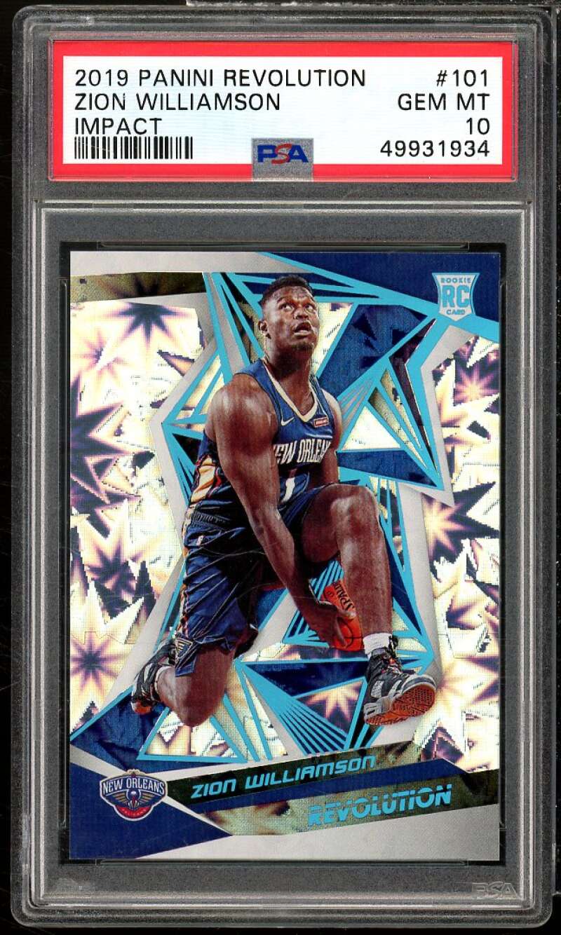 Zion Williamson Rookie Card 2019-20 Panini Revolution Impact #101 PSA 10 Image 1