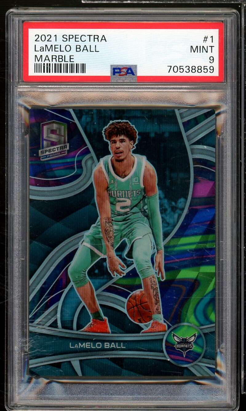 LaMelo Ball Card 2021-22 Spectra Marble (Serial #d 4/5) #1 PSA 9 Image 1