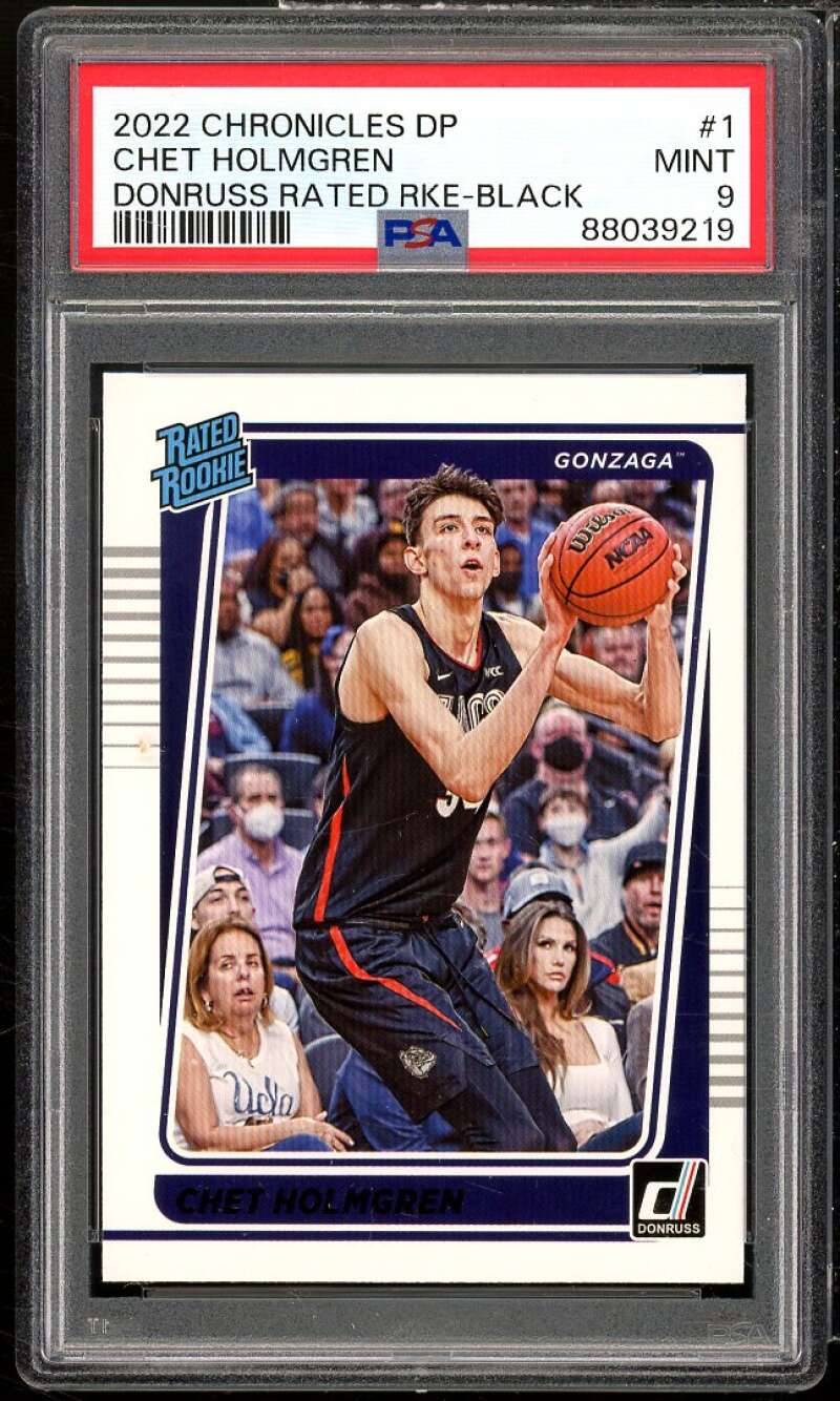 Chet Holmgren Rookie 2022-23 Chronicles DP Donruss Rated Rookie (pop 1) #1 PSA 9 Image 1