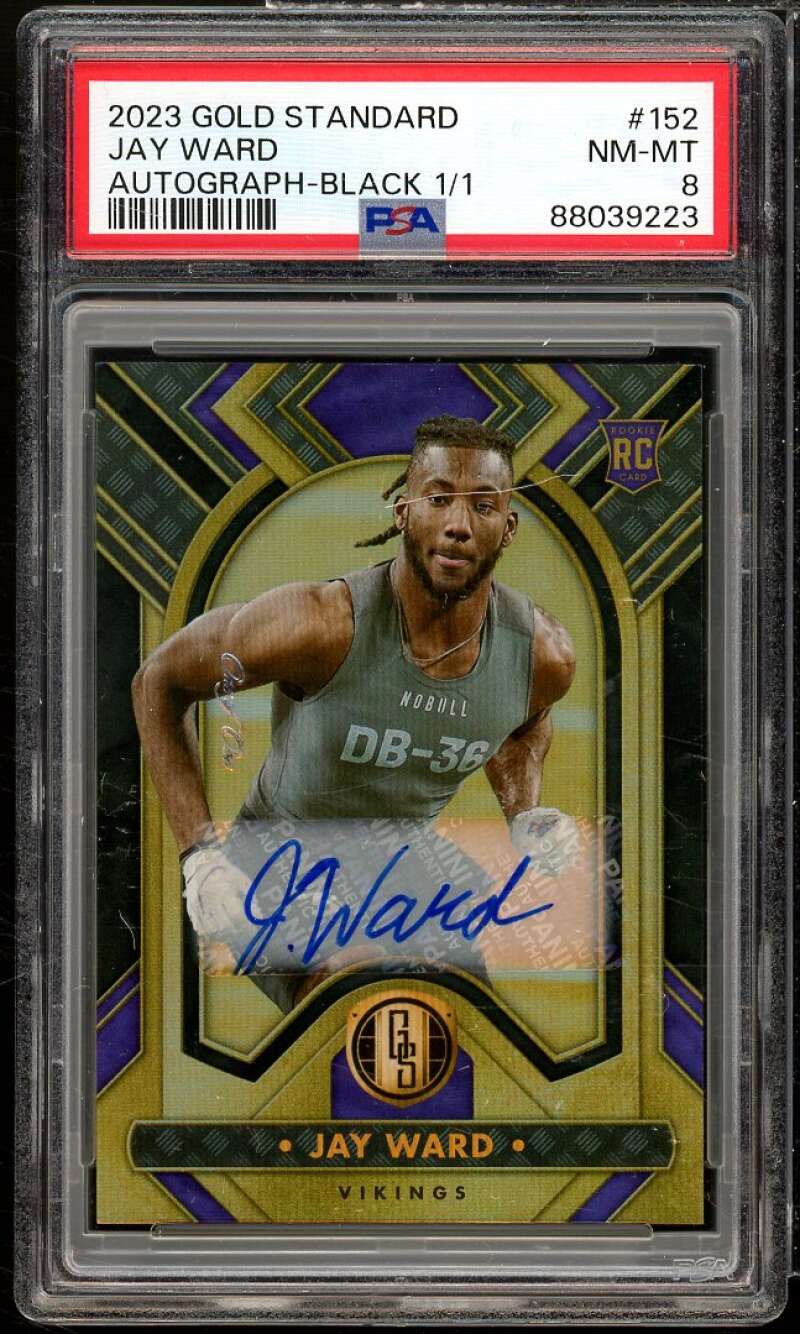 Jay Ward Rookie Card 2023 Gold Standard Auto Black (Serial #d 1/1) #152 PSA 8 Image 1