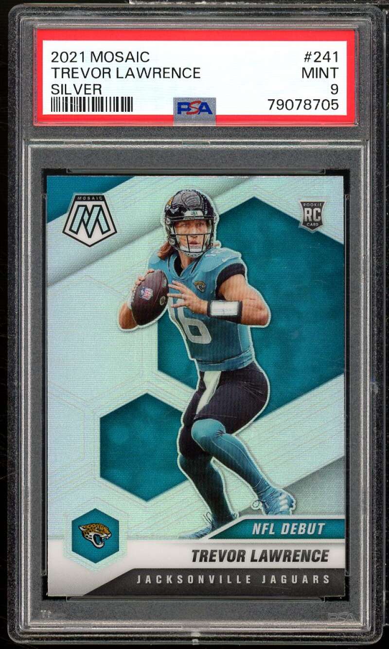 Trevor Lawrence Rookie Card 2021 Mosaic Silver #241 PSA 9 Image 1