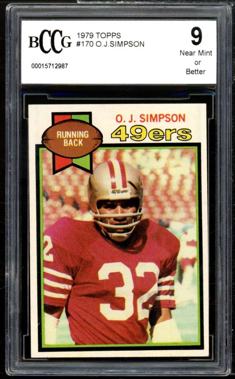 1979 Topps #170 O.J. Simspon Card BGS BCCG 9 Near Mint+ Image 1