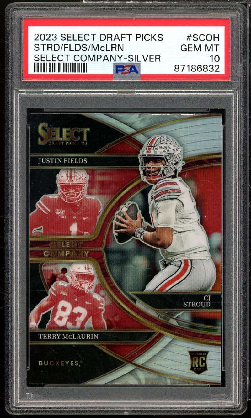 Justin Fields / C.J. Stroud Rookie 2023 Select DP Company Silver #scoh PSA 10 Image 1