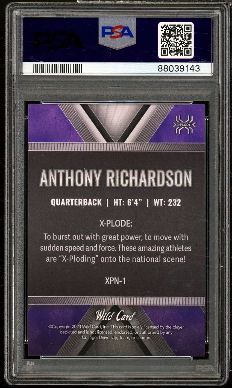 Anthony Richardson Rookie 2023 WC National Matte White Purple (6 of 9) #1 PSA 8 Image 2