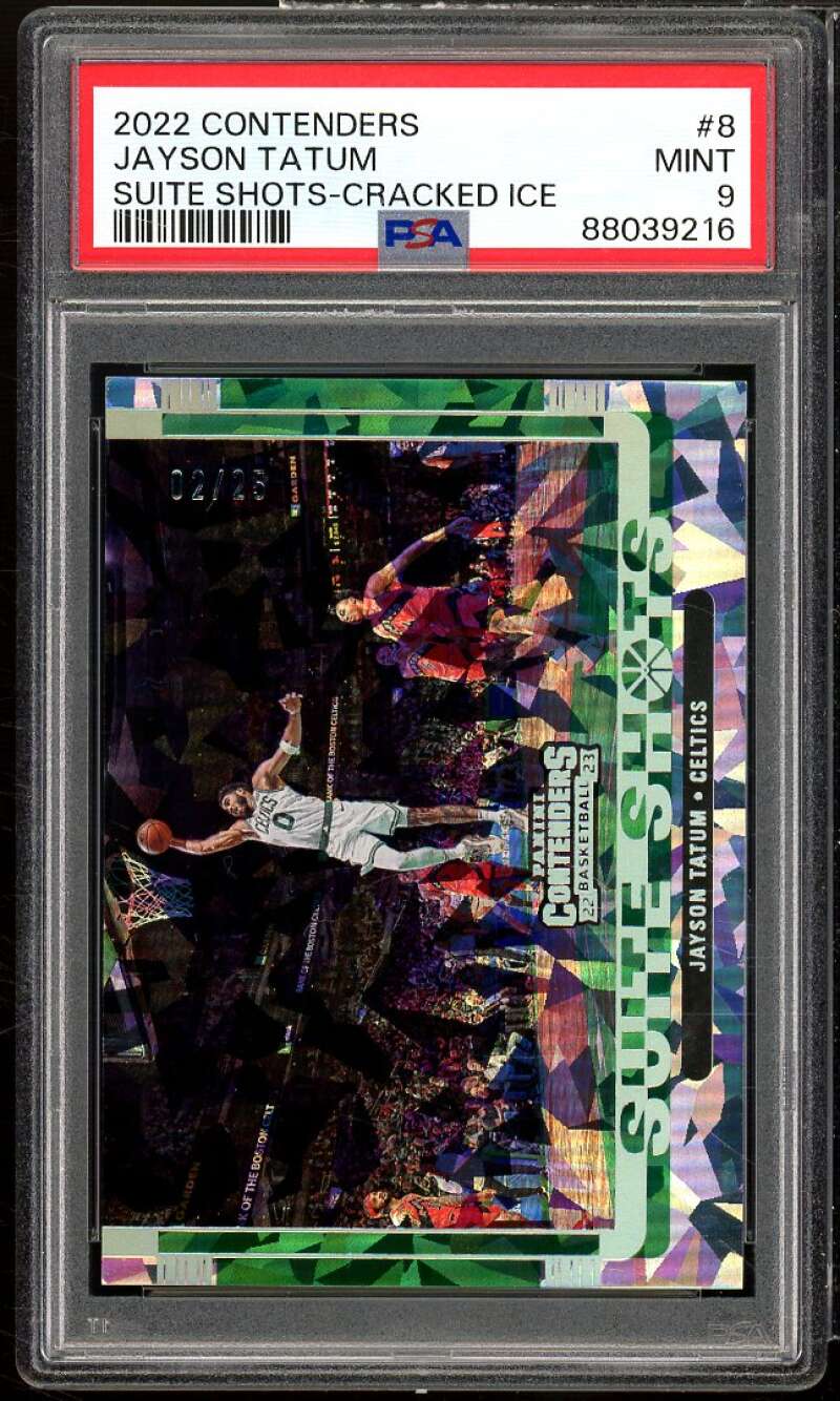 Jayson Tatum 2022-23 Contenders Suite Shots Cracked Ice (Serial # 2/25) #8 PSA 9 Image 1