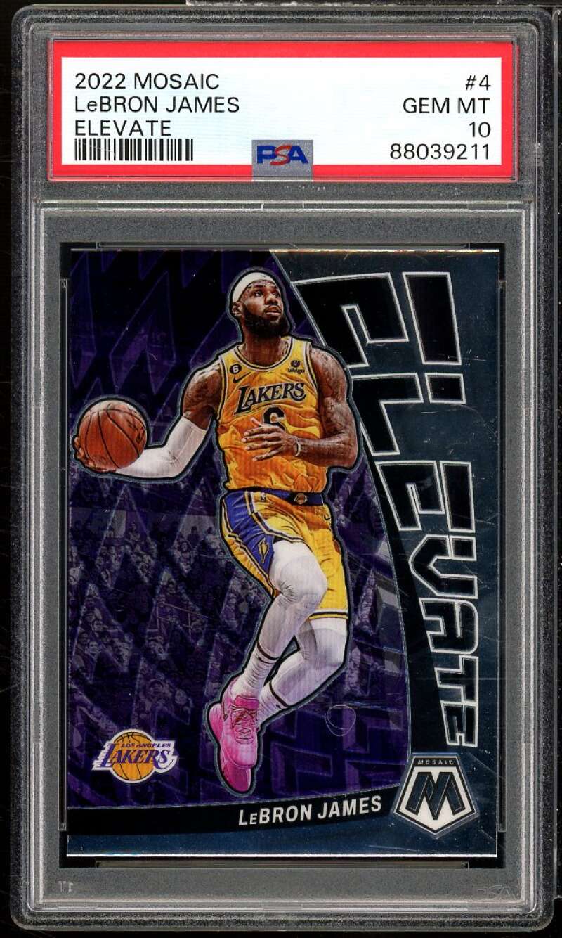 LeBron James Card 2022-23 Mosaic Elevate #4 PSA 10 Image 1