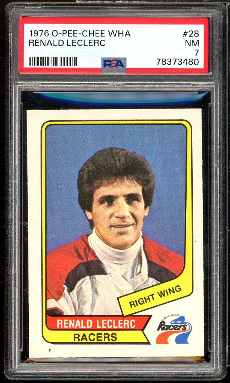 Renald LeClerc Rookie Card 1976-77 O-Pee-Chee WHA #28 PSA 7 Image 1