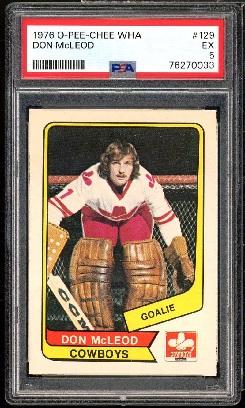 Don McLeod Card 1976-77 O-Pee-Chee WHA #129 PSA 5 Image 1