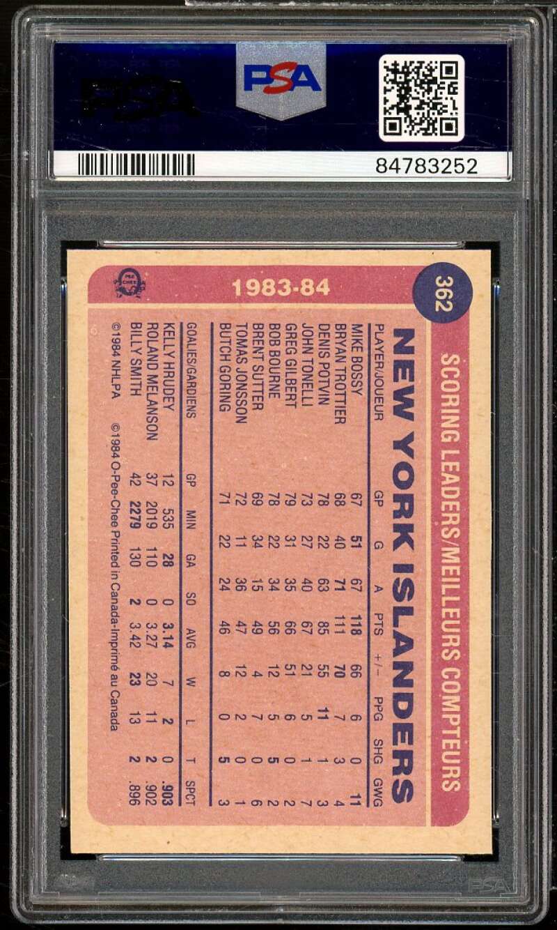 Mike Bossy Card 1984-85 O-Pee-Chee #362 PSA 6 Image 2
