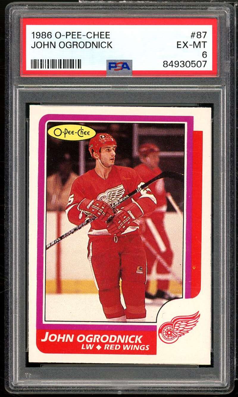 John Ogrodnick Card 1986-87 O-Pee-Chee #87 PSA 6 Image 1