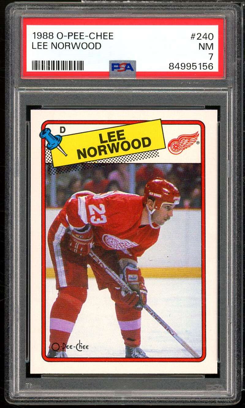 Lee Norwood Rookie Card 1988-89 O-Pee-Chee #240 PSA 7 Image 1