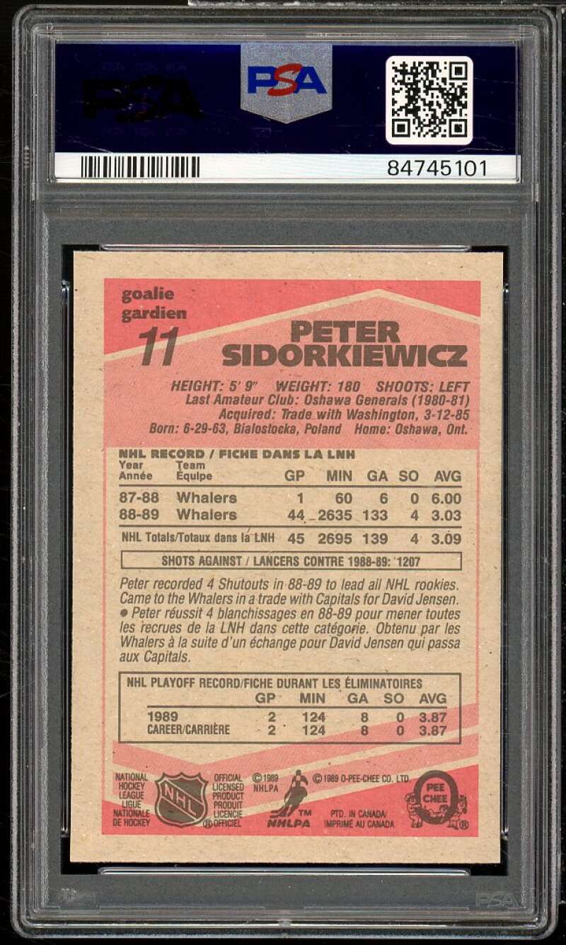Peter Sidorkiewicz Rookie Card 1989-90 O-Pee-Chee #11 PSA 8 Image 2