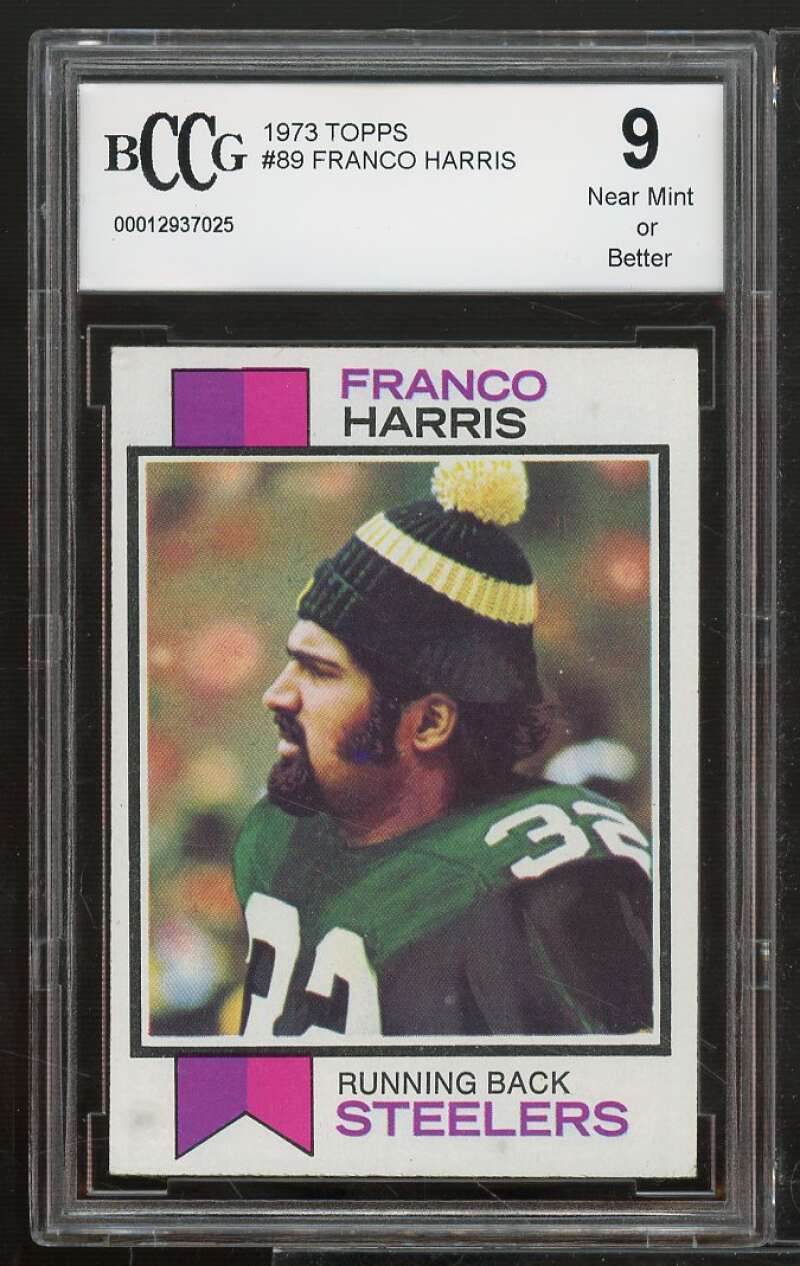 1973 Topps #89 Franco Harris Rookie Card BGS BCCG 9 Near Mint+ Image 1