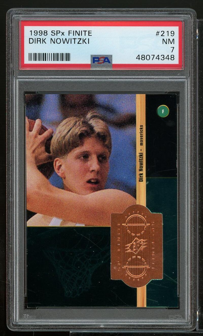 Dirk Nowitzki Rookie Card 1998-99 SPx Finite #219 PSA 7 Image 1