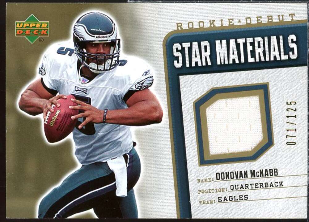Donovan McNabb Card 2006 Upper Deck Rookie Debut Star Materials Gold #SMDM  Image 1