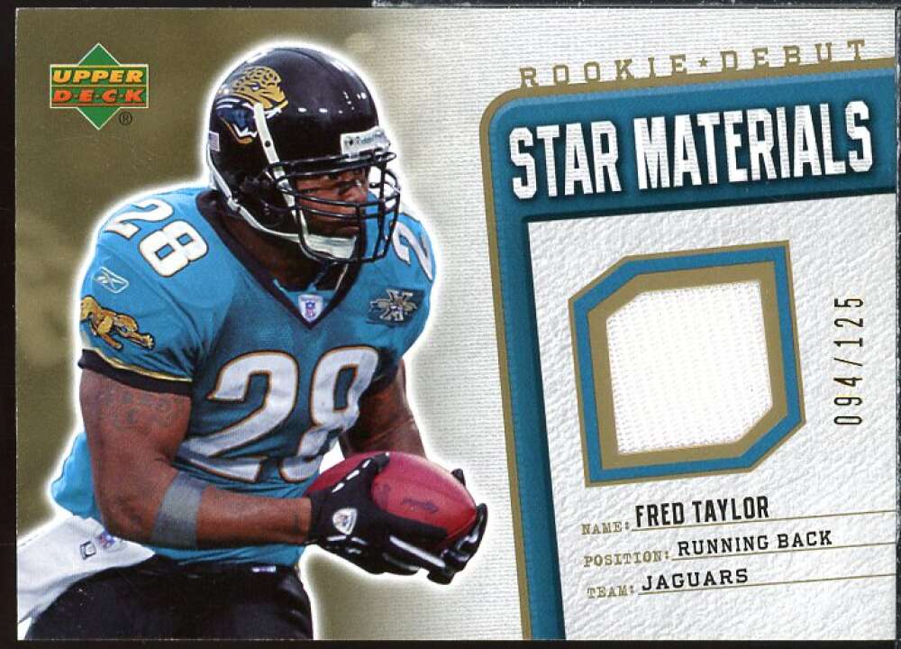 Fred Taylor Card 2006 Upper Deck Rookie Debut Star Materials Gold #SMFT  Image 1