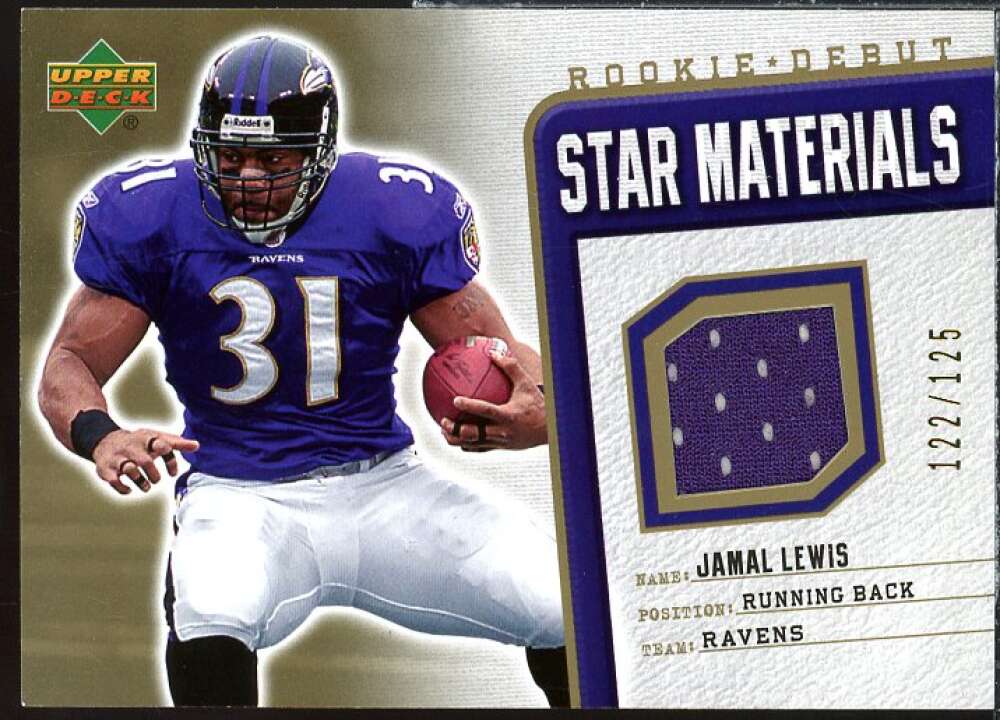 Jamal Lewis Card 2006 Upper Deck Rookie Debut Star Materials Gold #SMJL  Image 1