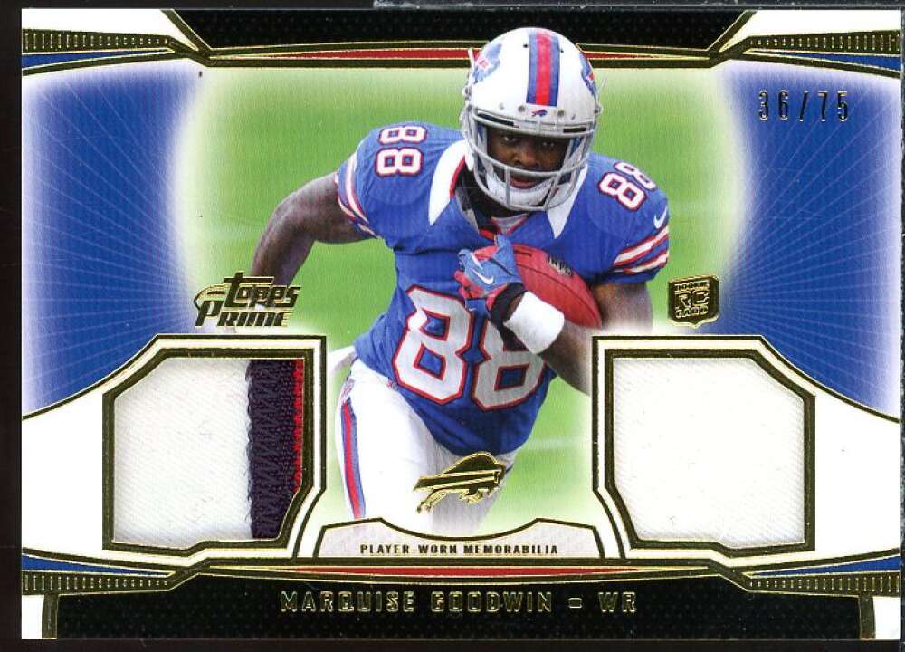 Marquise Goodwin Card 2013 Topps Prime Dual Relics Gold #DRMGO  Image 1