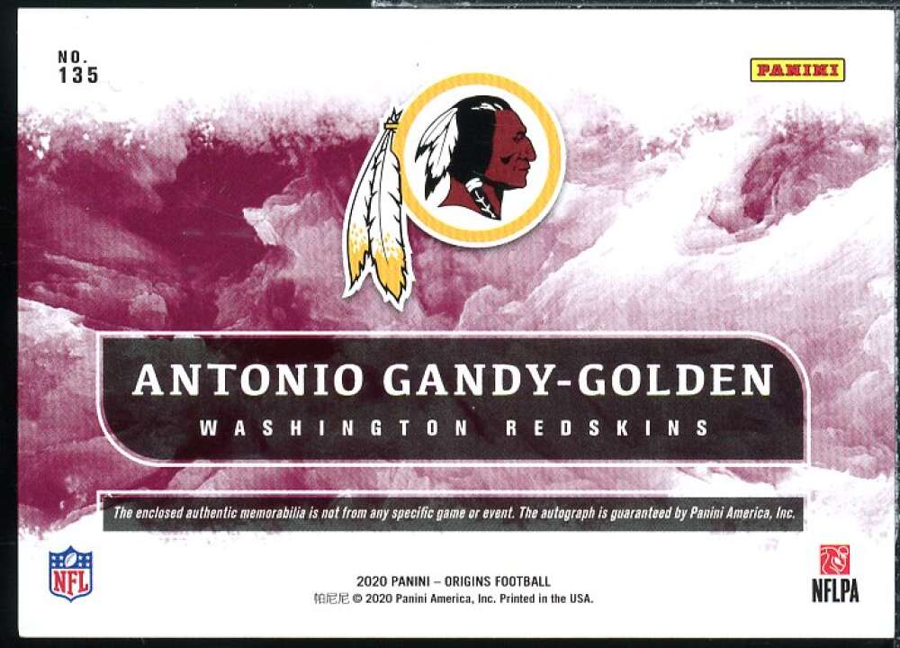 Antonio Gandy-Golden JSY AU Rookie Card 2020 Panini Origins #135  Image 2