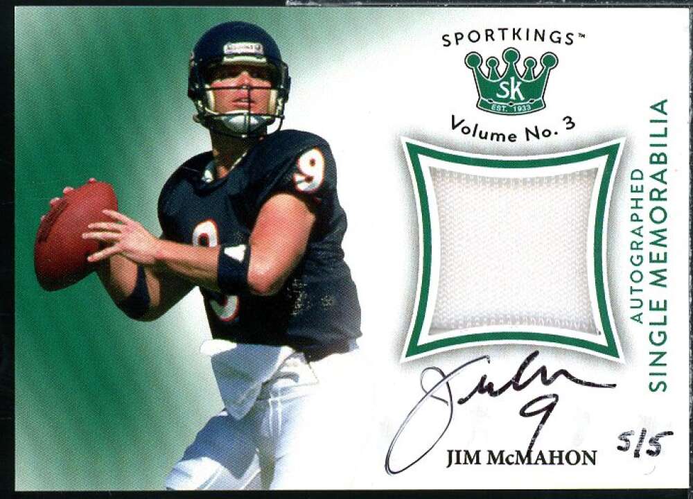 Jim McMahon Card 2022 Sportkings Volume 3 Autographed Single Memorabilia #AM-JM  Image 1
