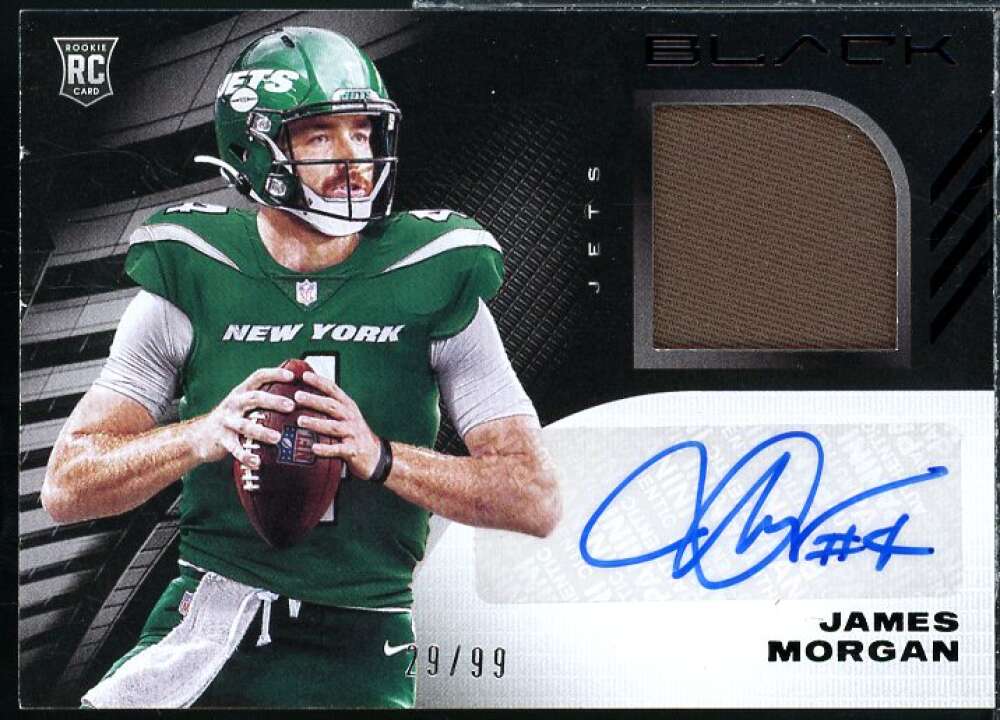 James Morgan Rookie Card 2020 Panini Black Rookie Signature Materials #41  Image 1