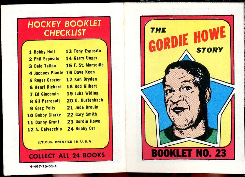 Gordie Howe Card 1971-72 O-Pee-Chee/Topps Booklets #23  Image 1