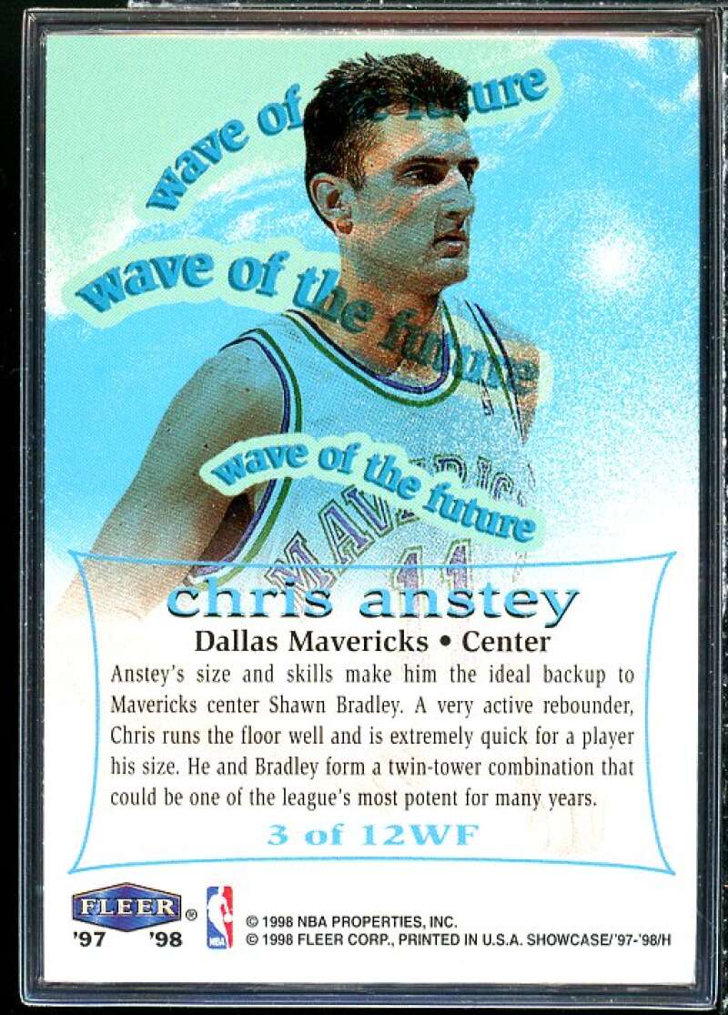 Chris Anstey Rookie Card 1997-98 Flair Showcase Wave of the Future #3  Image 2