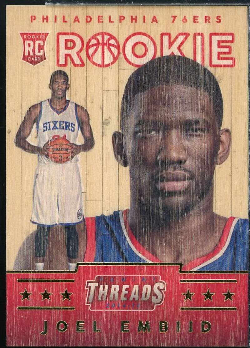 Joel Embiid WOOD Rookie Card 2014-15 Panini Threads #331  Image 1