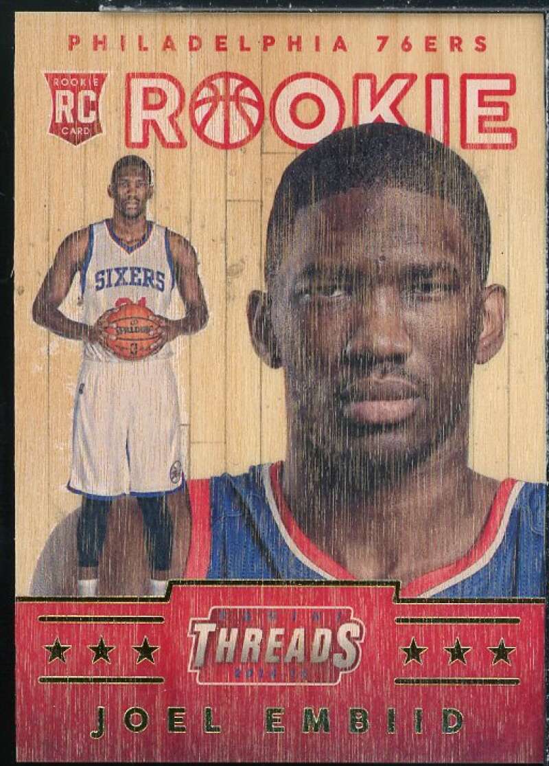 Joel Embiid WOOD Rookie Card 2014-15 Panini Threads #331  Image 1