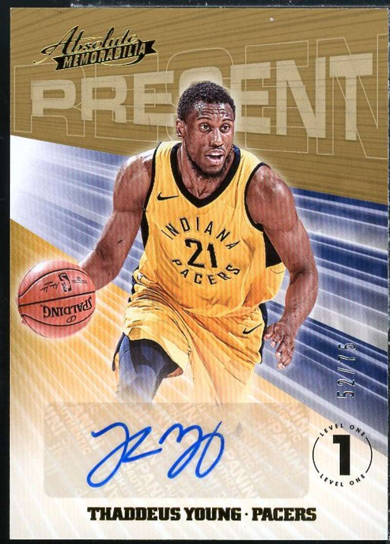 Thaddeus Young Card 2018-19 Absolute Memorabilia Present Autographs #31  Image 1