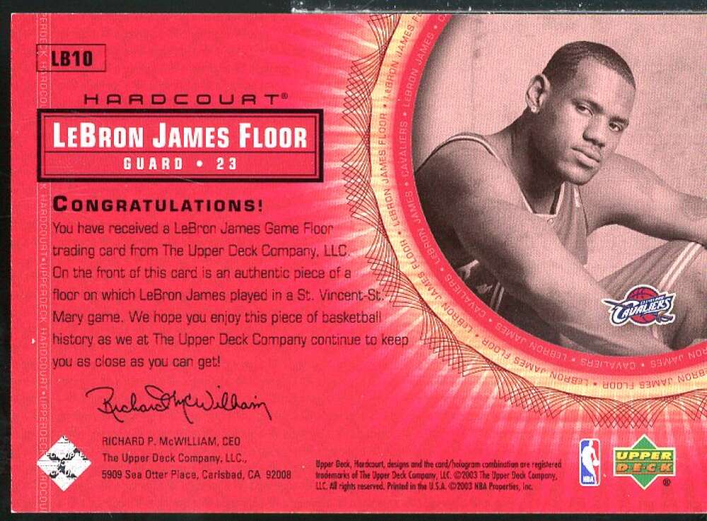 LeBron James Rookie Card 2003-04 Hardcourt LeBron James Floor #LB10  Image 2