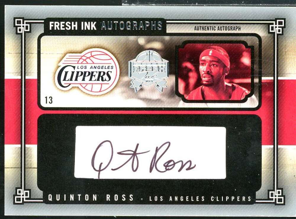 Quinton Ross Card 2004-05 SkyBox Fresh Ink Autographs Red #QR  Image 1