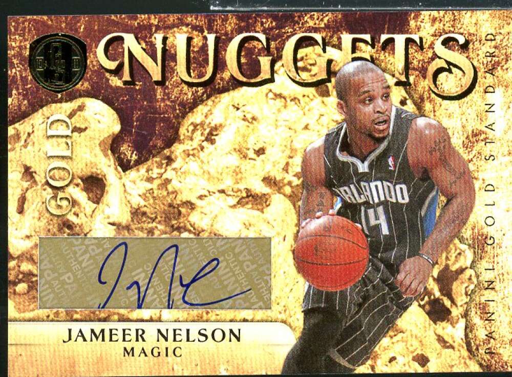 Jameer Nelson 2010 Panini Gold Standard Gold Nuggets Materials Signatures #42  Image 1