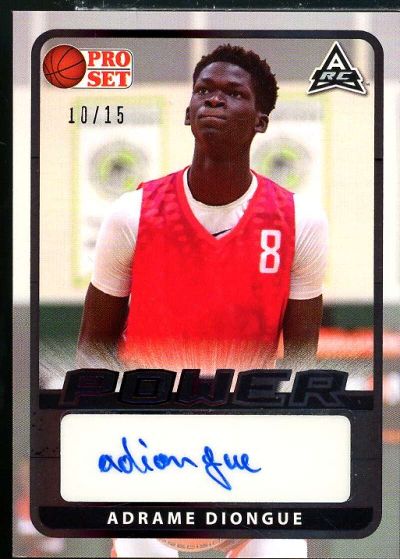 Adrame Diongue Rookie Card 2021-22 Leaf Pro Set Power Black #BAAD1  Image 1