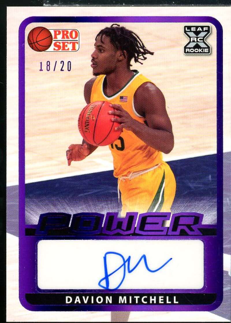 Davion Mitchell Rookie Card 2021-22 Leaf Pro Set Power Purple #BADM1  Image 1