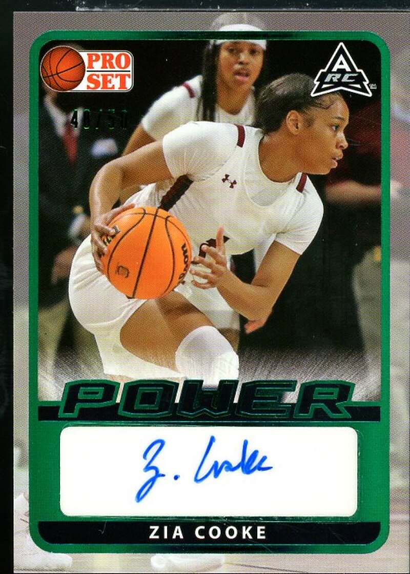 Zia Cooke Rookie Card 2021-22 Leaf Pro Set Power Green #BAZC1  Image 1