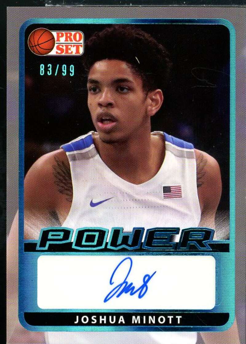 Joshua Minott Rookie Card 2021-22 Leaf Pro Set Power Portrait Platinum #PAJM1  Image 1