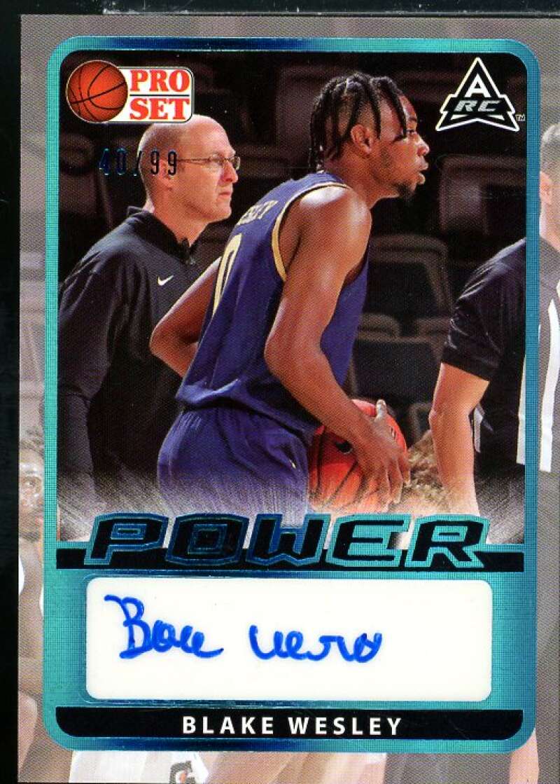 Blake Wesley Rookie Card 2021-22 Leaf Pro Set Power Platinum #BABW1  Image 1