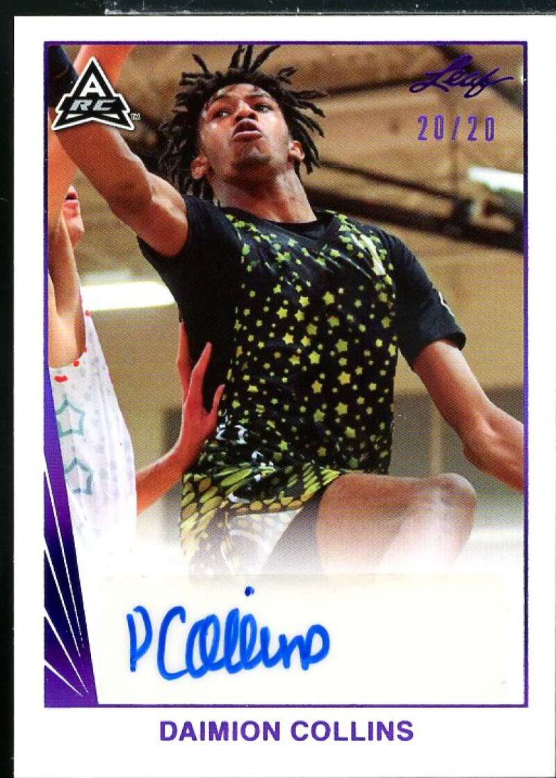 Daimion Collins Rookie Card 2021-22 Leaf Pro Set Power Purple #BADC1  Image 1