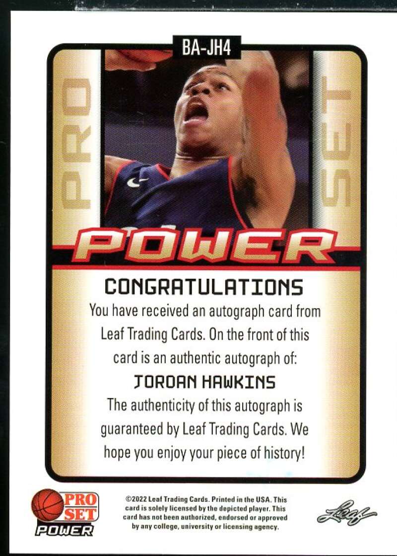 Jordan Hawkins Rookie Card 2021-22 Leaf Pro Set Power #BAJH4  Image 2