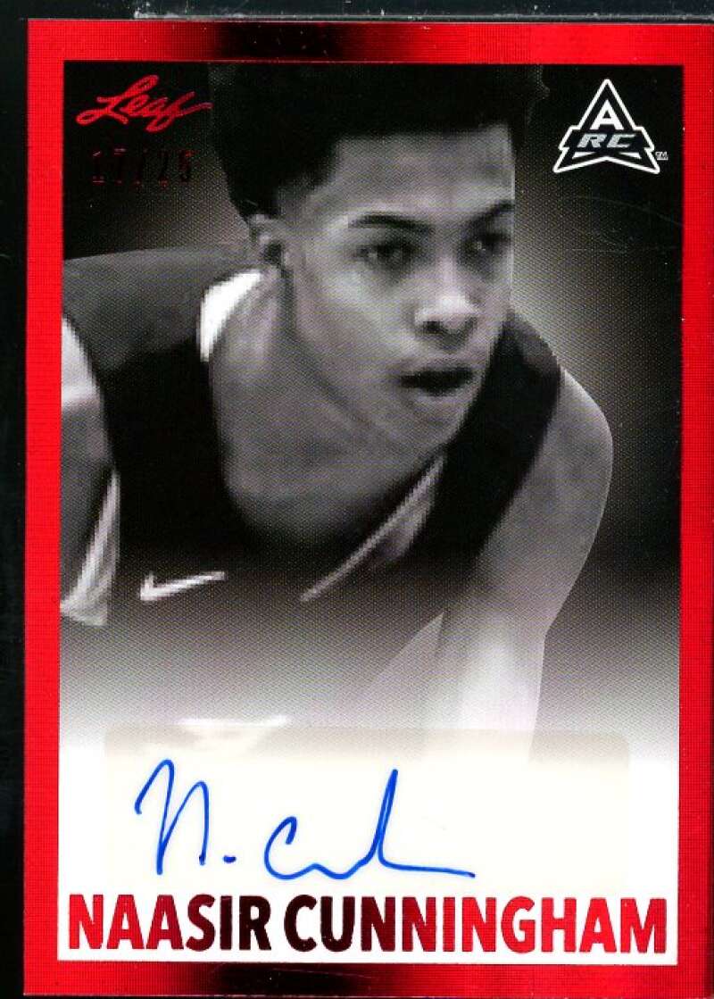 Naasir Cunningham Rookie Card 2021-22 Leaf Memories '60 Red #BWNC1  Image 1