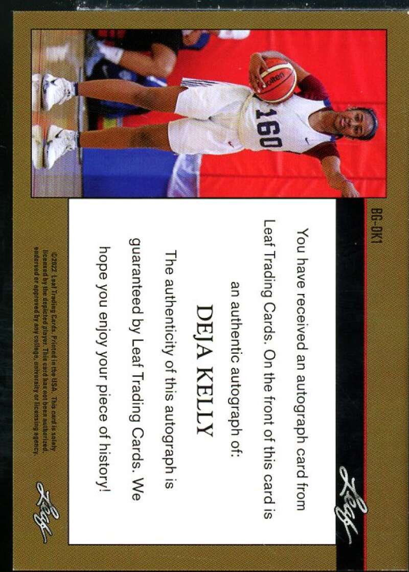 Deja Kelly Rookie Card 2021-22 Leaf Memories '92 Platinum #BGDK1  Image 2