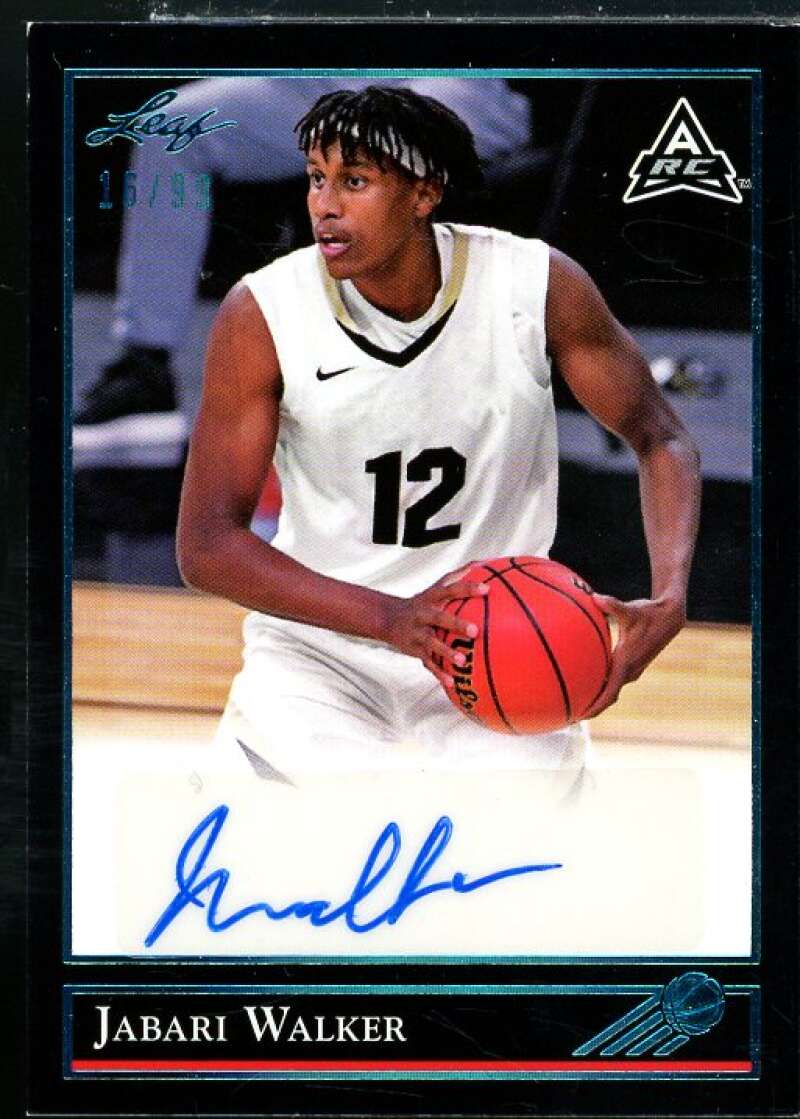 Jabari Walker Rookie Card 2021-22 Leaf Memories '92 Platinum #BGJW1  Image 1