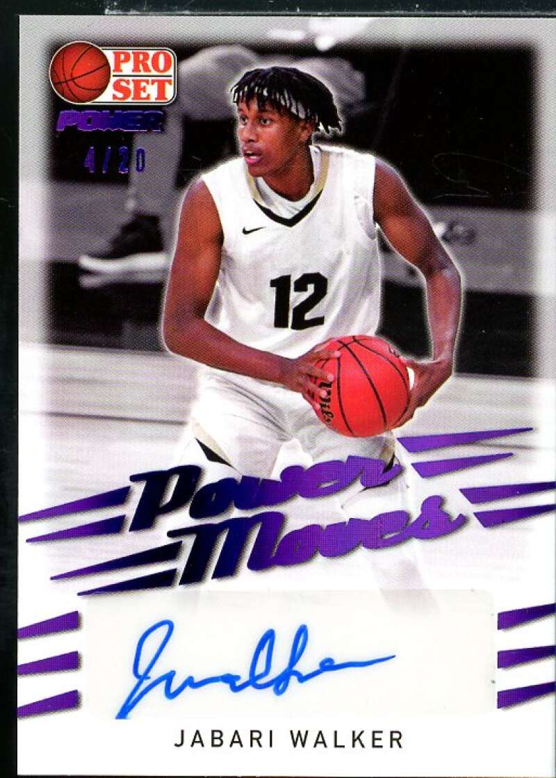 Jabari Walker Rookie Card 2021-22 Leaf Pro Set Power Power Moves Purple #PMJW2  Image 1