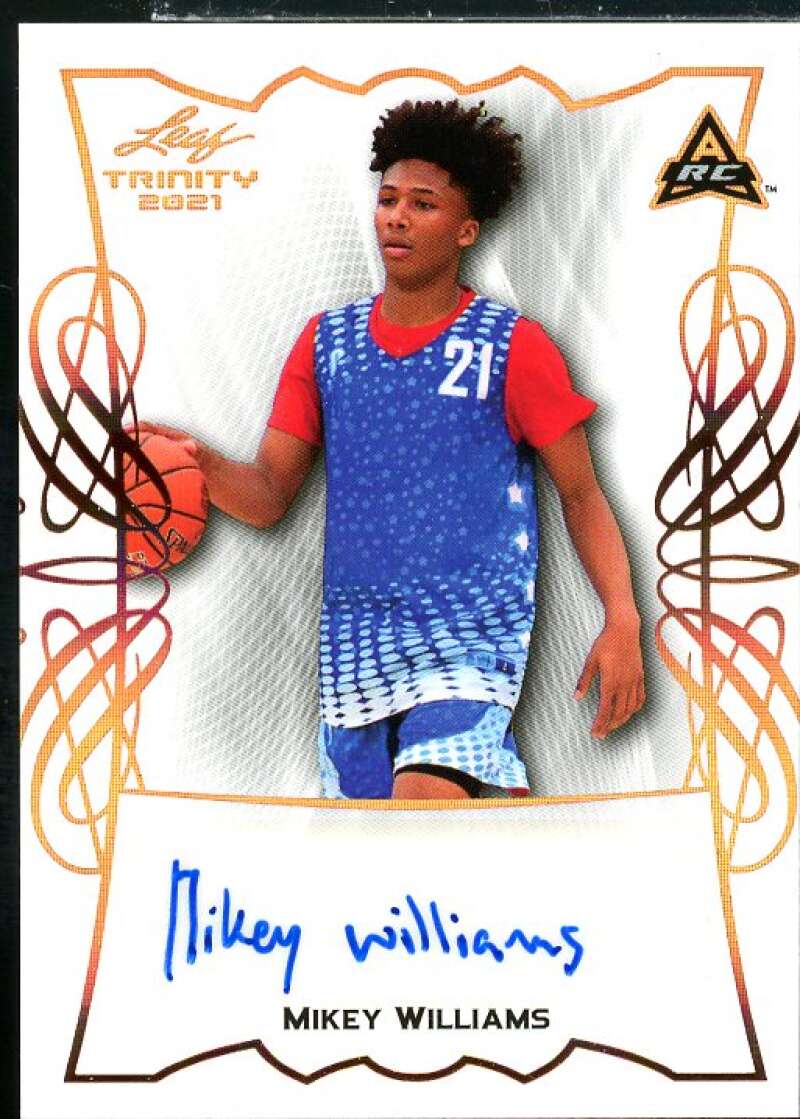 Mikey Williams Rookie Card 2021-22 Leaf Trinity Bronze #BAMW1  Image 1