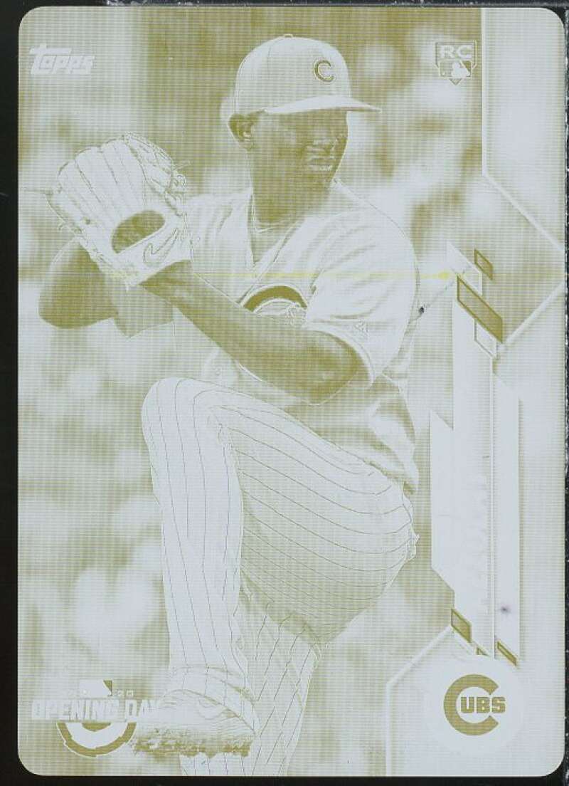 Adbert Alzolay Card 2020 Topps Opening Day Printing Plates Yellow (1 of 1) #167  Image 1