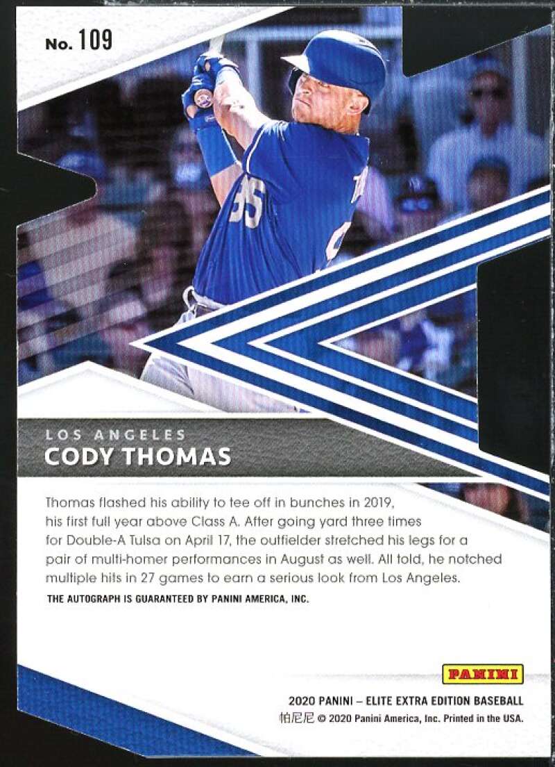 Cody Thomas RC 2020 Elite Extra Edition Signatures Aspirations Die Cut Gold #109  Image 2