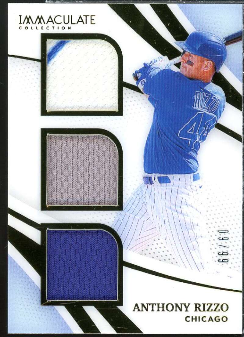 Anthony Rizzo Card 2021 Immaculate Collection Material Trios #7  Image 1
